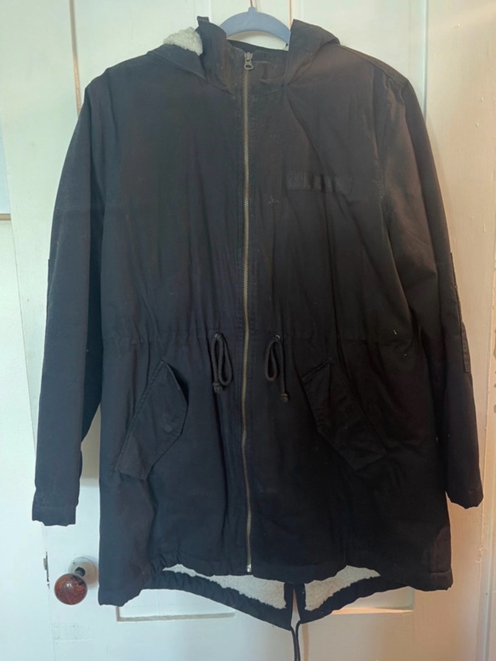 Women’s Black Hooded Parka Jacket